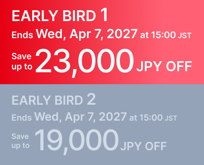 早期割引-1 2027.4.7（水）まで 最大23,000円OFF